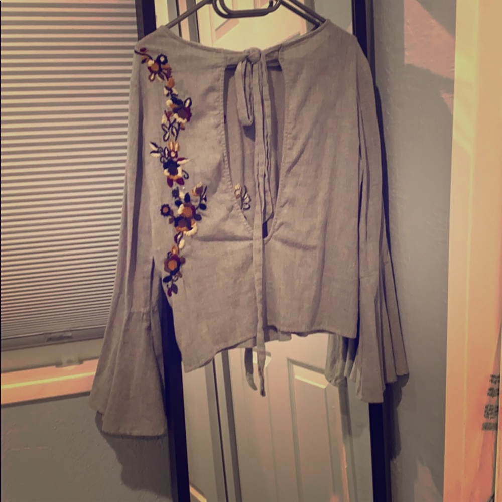 Zara embroidered blouse